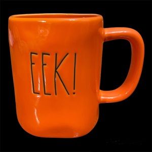 🎃RAE DUNN HALLOWEEN MUG  Very Rare EEK! ORANGE